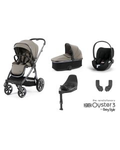 BabyStyle Oyster 3 Essential 5 Piece Cybex Cloud T i-Size Travel System Bundle - Stone