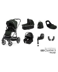 BabyStyle Oyster 3 Luxury 7 Piece Maxi Cosi Pebble 360 Pro Travel System Bundle - Black Olive