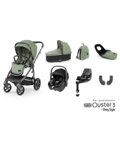 BabyStyle Oyster 3 Luxury 7 Piece Maxi Cosi Pebble 360 Travel System Bundle - Spearmint