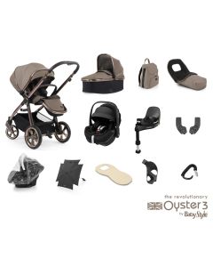 BabyStyle Oyster 3 Ultimate 12 Piece Maxi Cosi Pebble 360 Pro Travel System Bundle - Mink