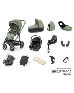BabyStyle Oyster 3 Ultimate 12 Piece Maxi Cosi Pebble 360 Travel System Bundle - Spearmint