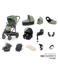 BabyStyle Oyster 3 Ultimate 12 Piece Maxi Cosi Pebble 360 Pro Travel System Bundle - Spearmint
