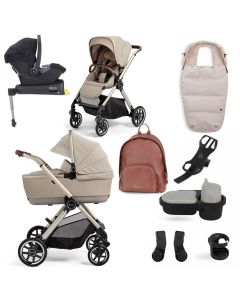 Silver Cross Reef Pushchair with First Bed Carrycot + Ultimate Pack - Stone