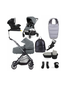 Silver Cross Dune Pushchair with Compact Carrycot + Ultimate Pack - Glacier