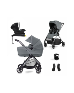 Silver Cross Dune Pushchair with First Bed Carrycot + Travel Pack - Glacier