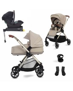Silver Cross Dune Pushchair with First Bed Carrycot + Travel Pack - Stone