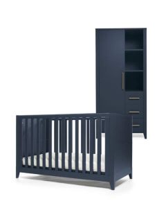 Mamas & Papas Melfi 2 Piece Cot Bed & Storage Wardrobe Set - Midnight Blue