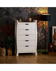 Obaby Stamford Sleigh Tall Chest of Drawers - White