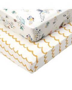 Tutti Bambini Cot Bed Fitted Sheets 2pk - Our Planet