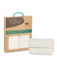 Tutti Bambini CoZee Fitted Sheets (2 Pack) - Neutral/Pebble