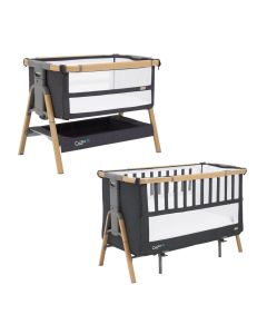 Tutti Bambini Cozee XL Bedside Crib & Cot - Oak/Liquorice