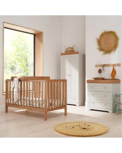 Tutti Bambini Malmo Cot Bed & Rio Furniture 3pc Set Oak/Dove Grey