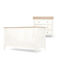 Mamas & Papas Wedmore 2 Piece Cot Bed Set - White/Natural