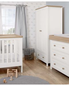 Mamas & Papas Wedmore 3 Piece Cot Bed Range - White/Natural